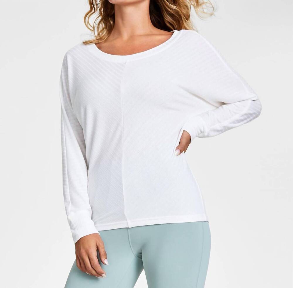 NEW JENNI BY JENNIFER MOORE super-soft long-sleeve top in washed white